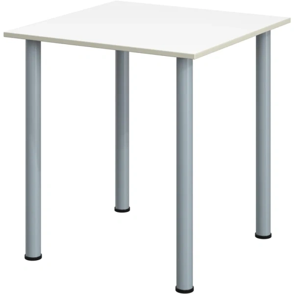 Стол обеденный Комус МДС с заглушками на опорах (белый/серый,  700х700х760 мм)