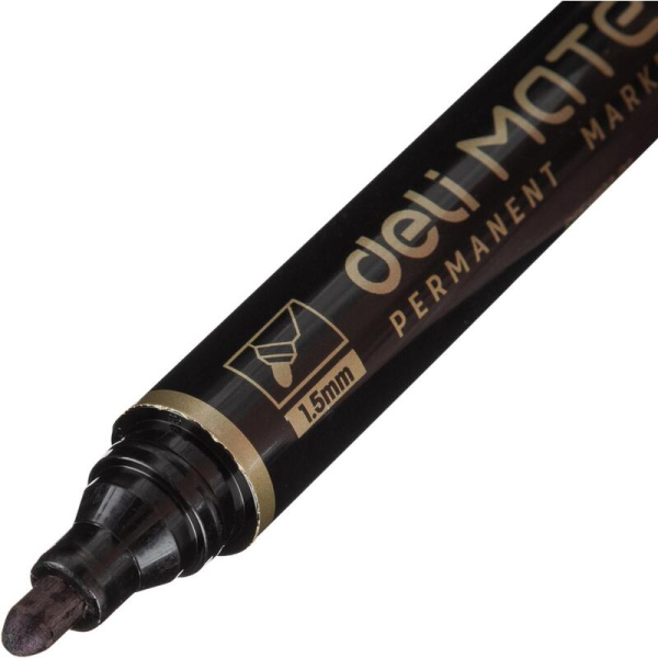 Маркер перманентный Deli Mate черный (толщина линии 1.5 мм) круглый  наконечник