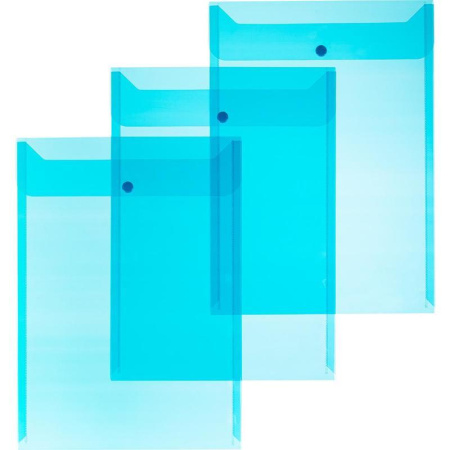 Папка-конверт на кнопке Attache A4 синяя 0.18 мм (10 штук в упаковке)