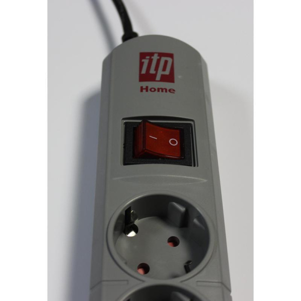 Сетевой фильтр ITP Home (6роз/3м/10А/400Дж/серый)