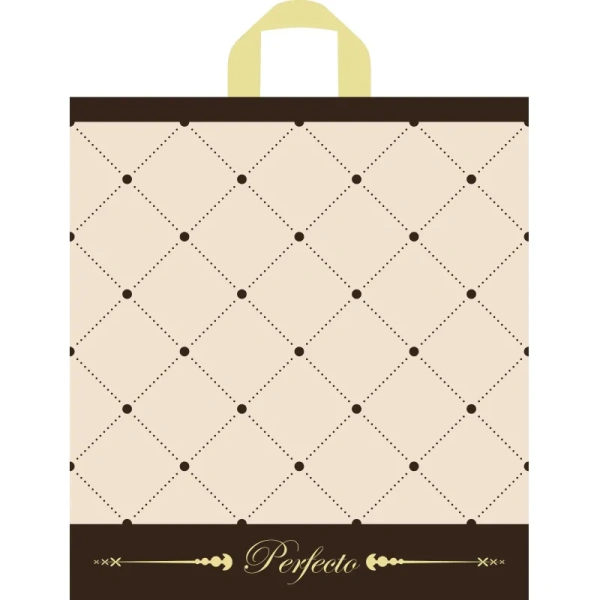 Пакет полиэтиленовый Перфекто Шик бежевый с петлевой ручкой 42х46 см  (25штук в упаковке)