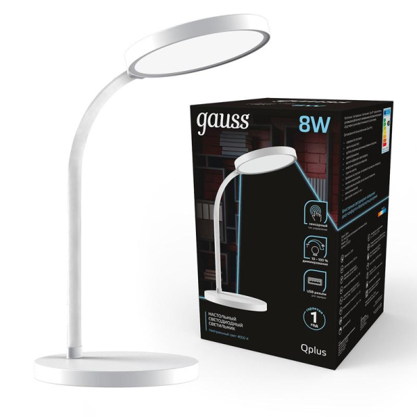 Светильник настольный Gauss Qplus GTL503 белый