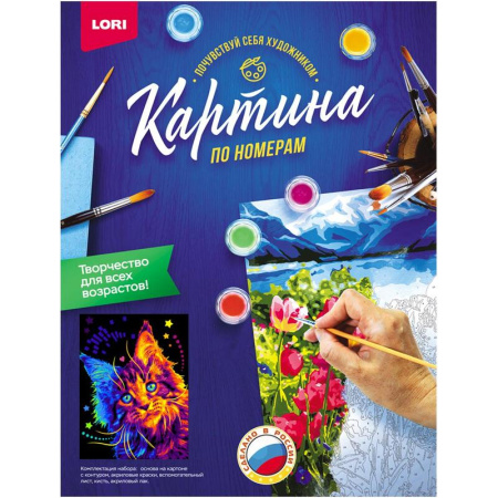 Картина по номерам Lori Разноцветный мейнкун