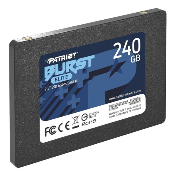 SSD накопитель Patriot Burst Elite 240 ГБ (PBE240GS25SSDR)