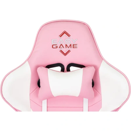 Кресло игровое Easy Game EG-907 розовое/белое (экокожа, пластик)