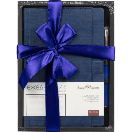 Набор недатированный Bruno Visconti Marseille (ежедневник синий, ручка)