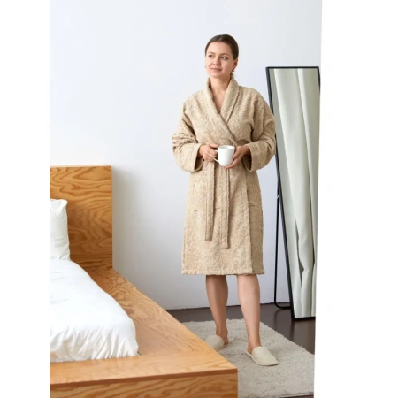 Халат махровый Комус Roesia 50-52 (L-XL) бежевый