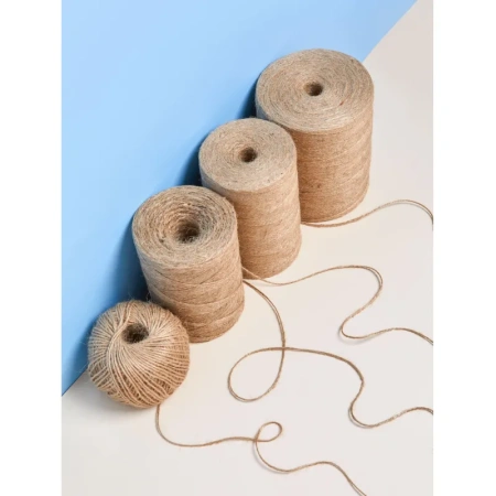 Шпагат джутовый полированный 1200 текс (длина 500 м, 0.56 кг в бобине)