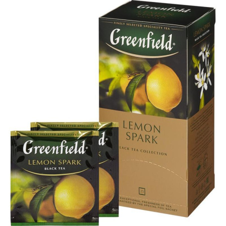 Чай Greenfield Lemon Spark черный с лимоном 25 пакетиков