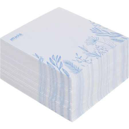 Блок для записей Attache Selection Флора 90x90x50 мм голубой (плотность   100 г/кв.м)