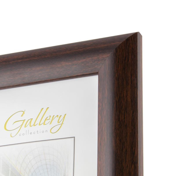 Рамка Gallery А4 21x30 см пластиковый багет 27 мм темно-коричневая