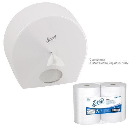 Бумага туалетная в рулонах Kimberly Clark Scott Controll 2-слойная 6 рулонов по 314 метров (артикул производителя 8569)