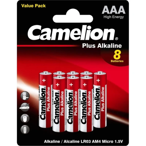 Батарейки Camelion Plus ААА LR03 (8 штук в упаковке)