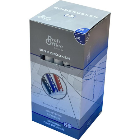 Пружины для переплета пластиковые ProfiOffice 25 мм белые (50 штук в  упаковке)