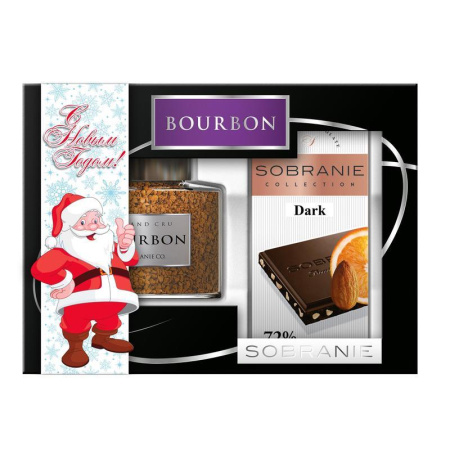 Кофе растворимый Sobranie Bourbon 100 г + шоколад Sobranie 90 г