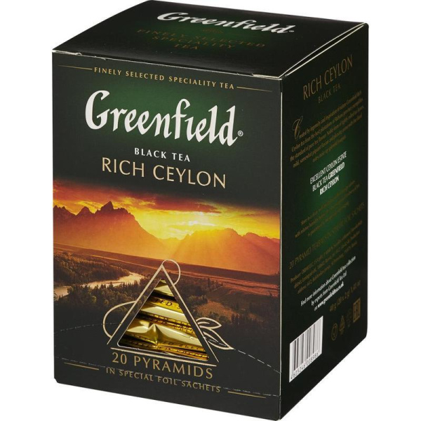 Чай Greenfield Rich Ceylon черный 20 пакетиков-пирамидок