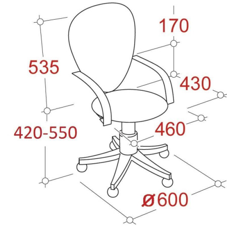 Кресло офисное Jupiter черное (ткань, металл)