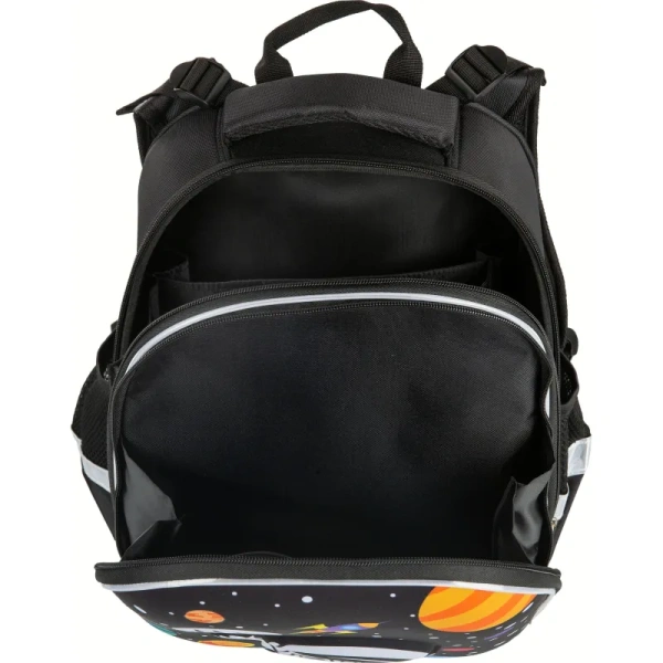 Ранец Комус Класс (№1 School) 3D Space черный с двумя отделениями