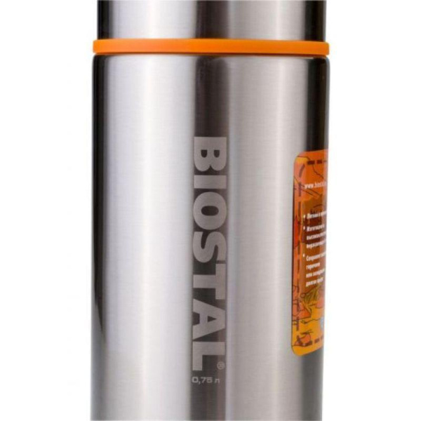 Термос Biostal 1 л металлик/оранжевый