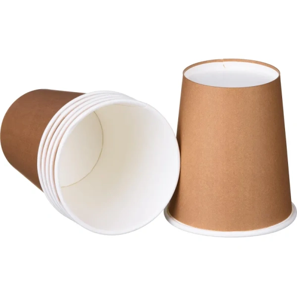 Стакан одноразовый бумажный 200 мл коричневый 50 штук в упаковке Комус Стандарт