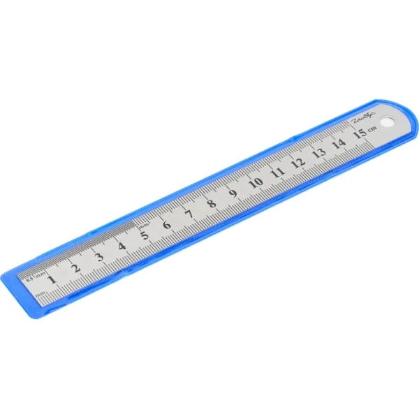 Линейка Глобус 15 см  металлическая две шкалы