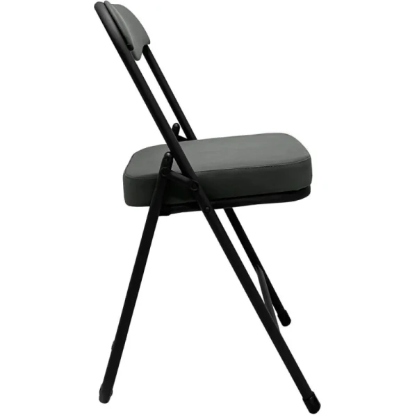 Стул складной РС 04 кант серый/черный (искусственная кожа)