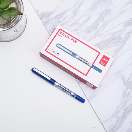 Роллер Deli Think синий (толщина линии 0.35 мм)