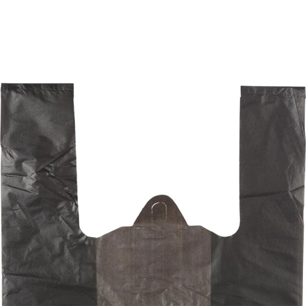 Пакет-майка ПНД 28 (+2) мкм черный (30+18x56 см, 100 штук в упаковке) из вторичного сырья эконом