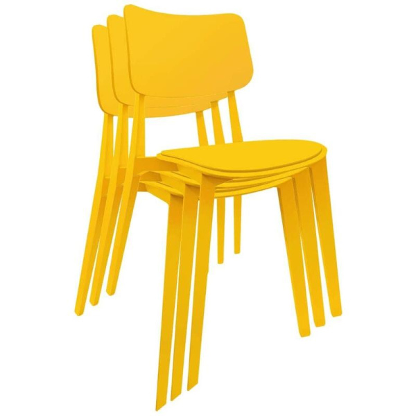 Стул для столовых SHT-S110-P желтый (пластик)