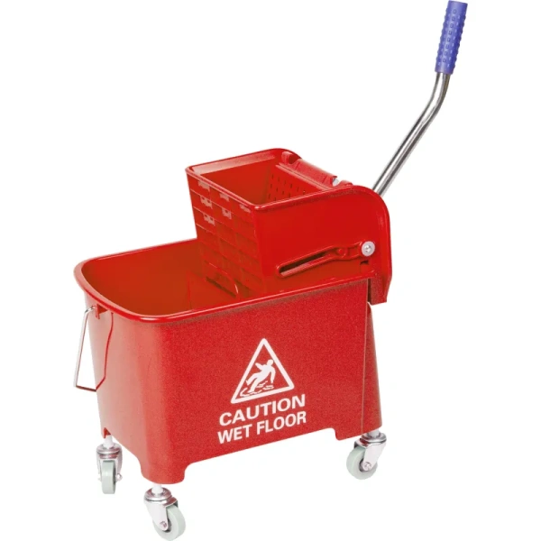 Тележка уборочная Luscan Professional 1-ведерная с отжимом 20 л   (красная)