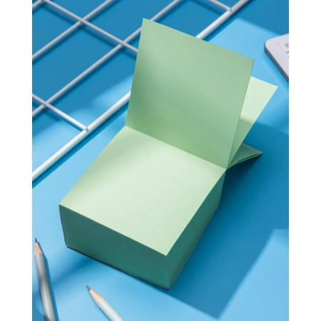 Блок для записей Комус BC 90x90x50 мм зеленый проклеенный плотность 80  г/кв.м