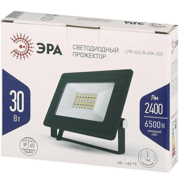 Прожектор светодиодный Эра 30 Вт 6500 K IP65 (Б0050951)