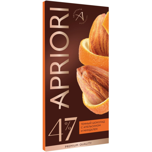 Шоколад Apriori темный с апельсином и миндалем 85г