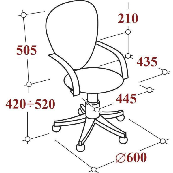 Кресло офисное Стандарт СТ-98 черное (ткань, пластик)