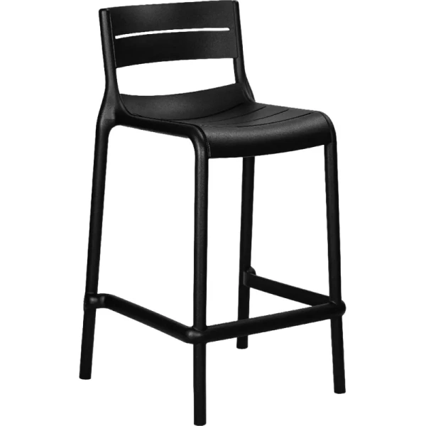 Стул полубарный Dobrin Nessa чёрный (пластик)