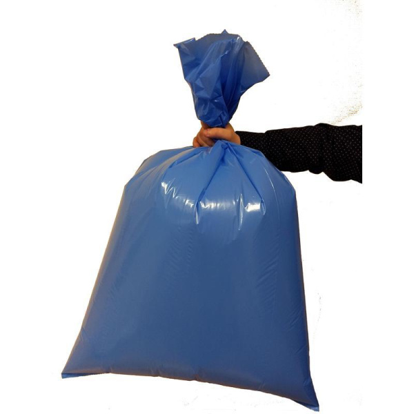 Мешки для мусора на 120 литров синие (40 мкм, в рулоне 10 штук, 70х108 см)
