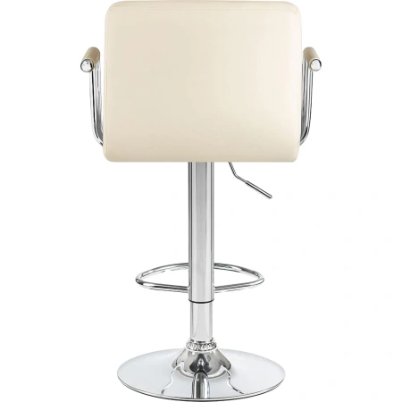 Стул барный Dobrin Kruger arm кремовый/хромированный (искусственная  кожа/металл)