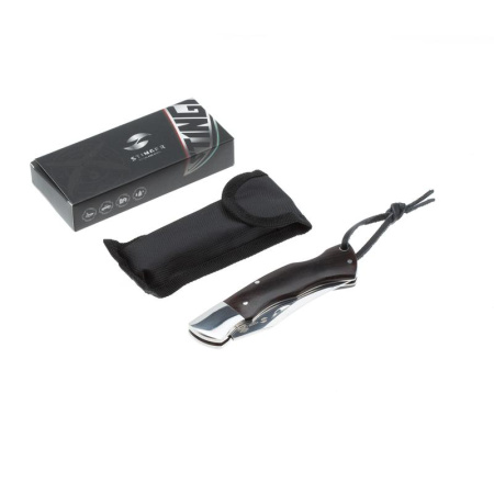 Нож складной Stinger 92 мм нержавеющая сталь/дерево (черный/сербристый)