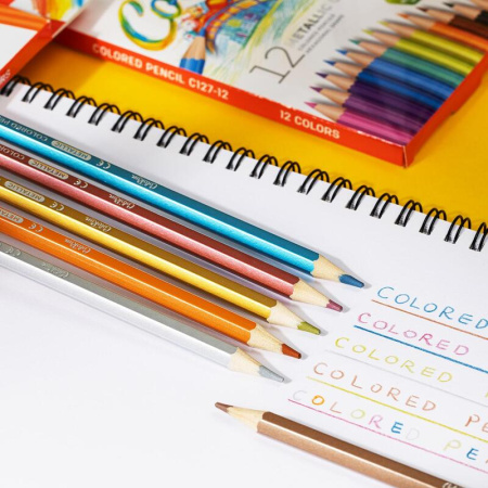 Карандаши цветные Deli 12 цветов шестигранные (EC127-12)