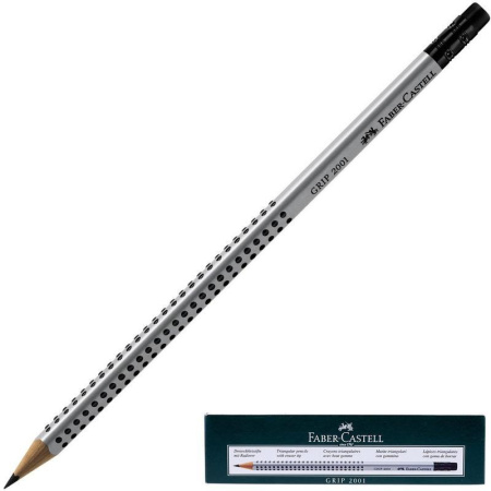 Карандаш чернографитный Faber-Castell Grip 2001 НВ заточенный с ластиком