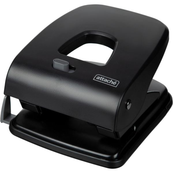 Дырокол Attache Perform до 40 листов черный с линейкой