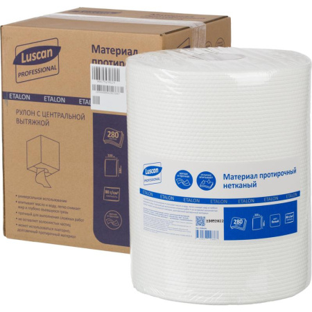 Нетканый протирочный материал Luscan Professional W1 белый 280 листов в  рулоне
