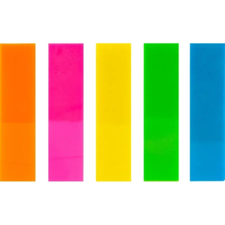 Клейкие закладки Выбор есть пластиковые 5 неоновых цветов по 20 листов 12х45 мм