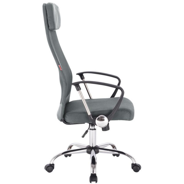 Кресло для руководителя Easy Chair 589 TC серое/черное (сетка/ткань, металл)