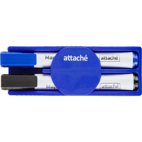 Набор принадлежностей Attache для магнитно-маркерной доски (3 предмета в  наборе) с синей губкой