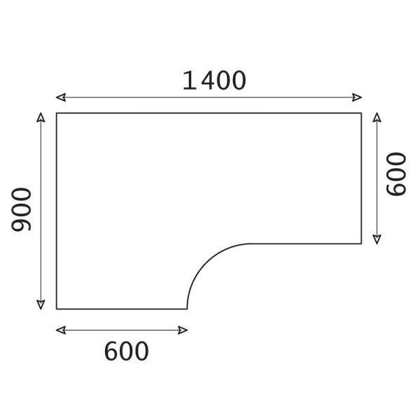 Стол эргономичный Рондо СТ3-14 левый (ноче милано, 1400x900x755 мм)