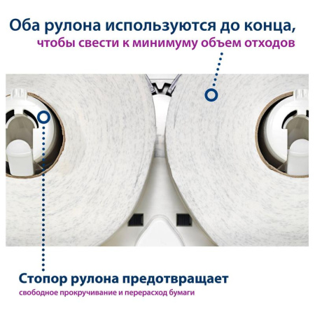 Диспенсер для туалетной бумаги в мини-рулонах Tork Elevation Т2 555500 пластиковый белый