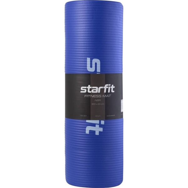 Коврик для йоги Starfit FM-301 NBR 183x61х1.2 см темно-синий