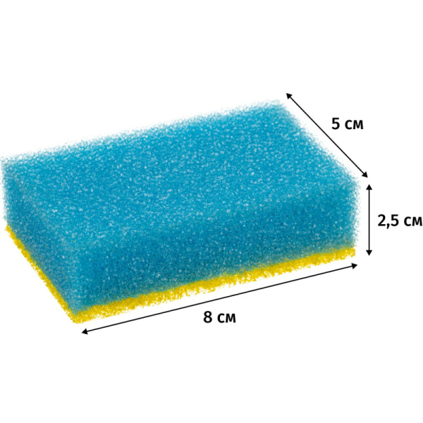 Губка для посуды Azur поролон 8x5 см с абразивным слоем (10 штук в  упаковке)