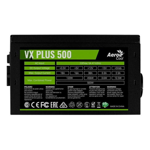 Блок питания Aerocool 500 Вт (VX PLUS 500)